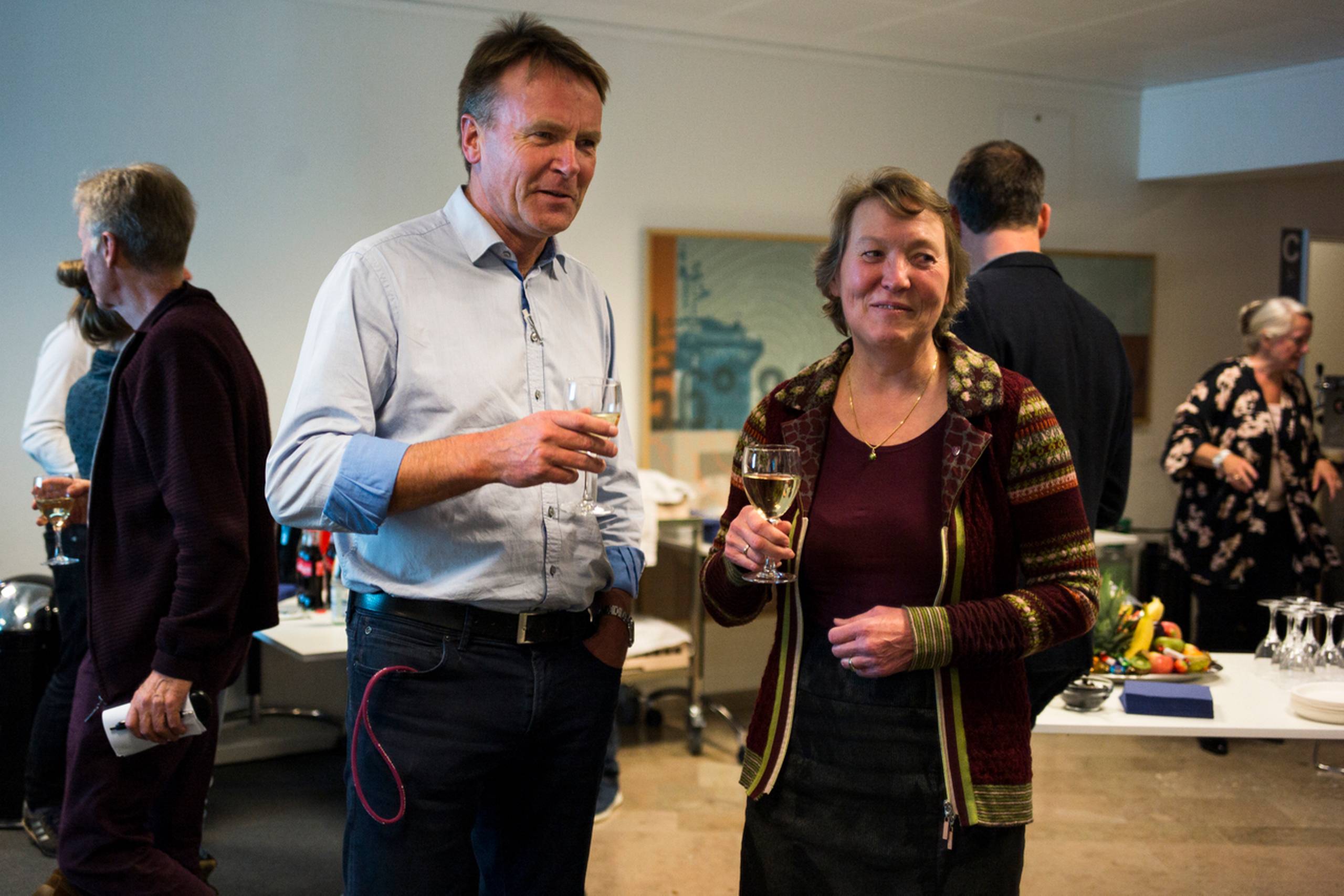 Claus Wistoft (V) og Kirstine Bille (SF) på rådhuset i Ebeltoft. Foto: Mikkel Berg Pedersen