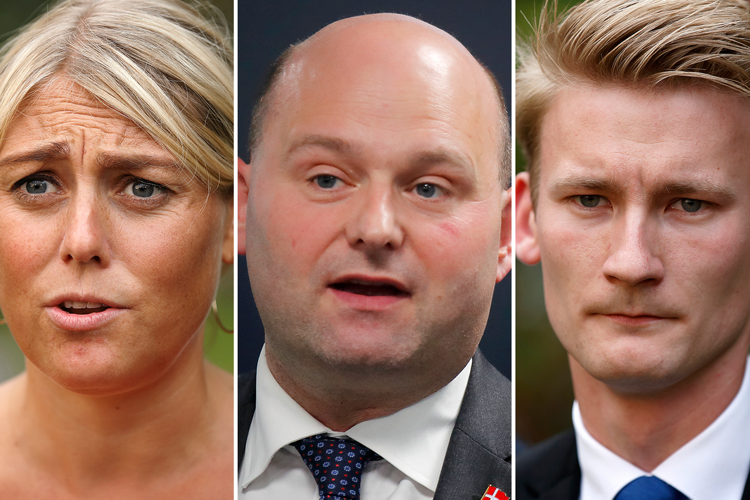 Socialdemokraternes Trine Bramsen, Justitsminister Søren Pape Poulsen (K) og Dansk Folkepartis Peter Kofod Poulsen. Fotos: Jens Dresling