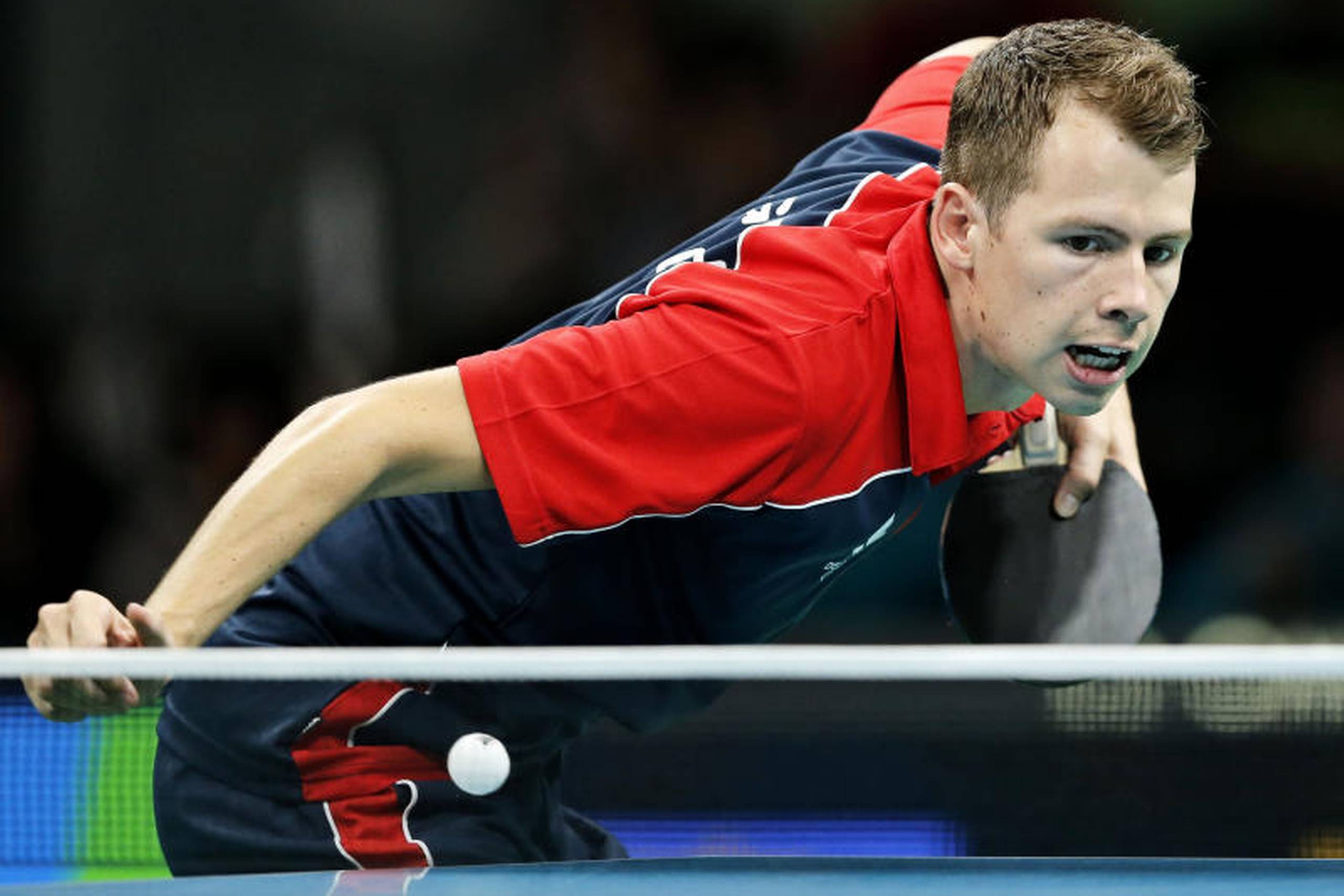 Den danske bordtennisspiller Jonathan Groth har haft en god weekend i den schweiziske by Montreaux, hvor han søndag eftermiddag vandt kampen om tredjepladsen 4-3 over hviderussiske Vladimir Samsonov. Foto: Arkivfoto/Jens Dresling