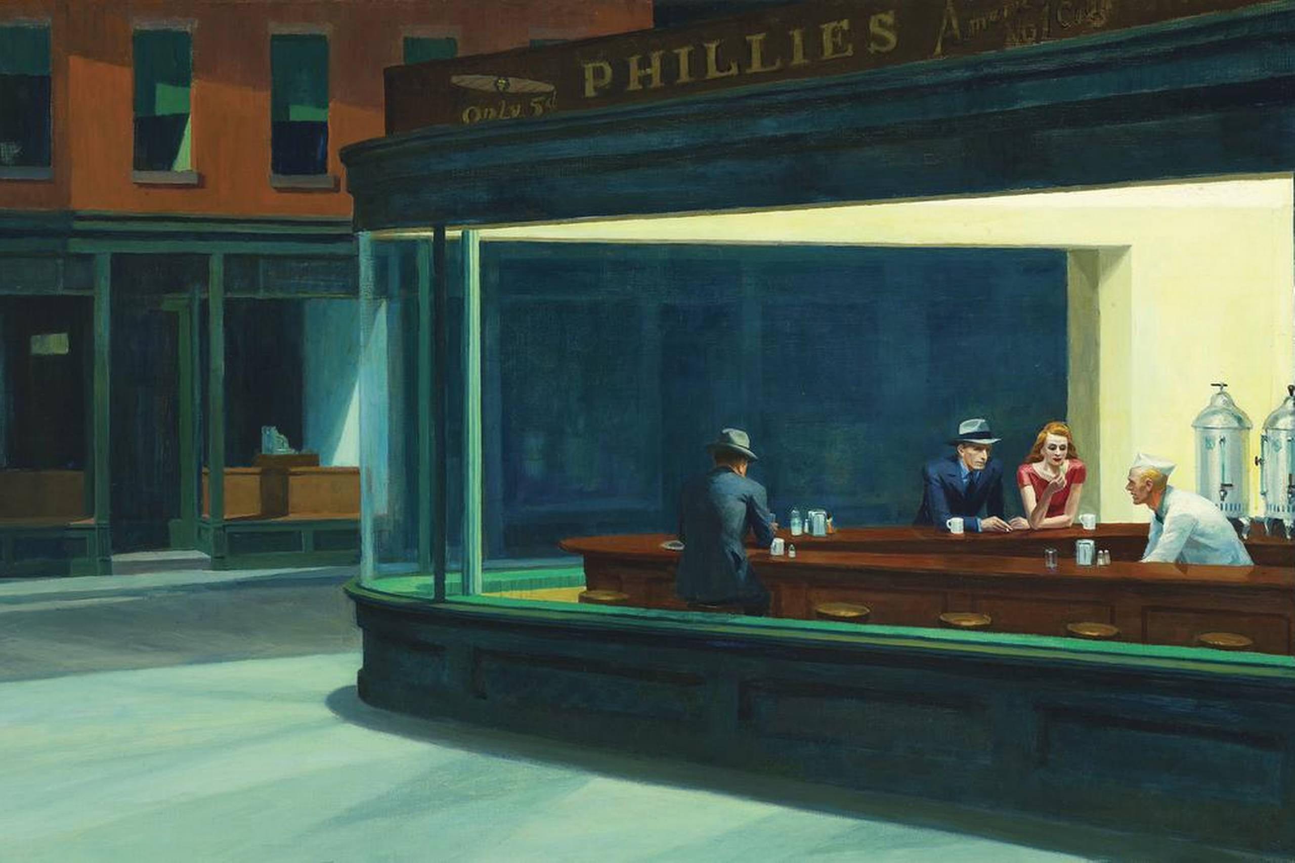Michael Connelly har lagt billet ind på Edward Hoppers mest berømte maleri, ”Nighthawks”, og gjort det til en gådefuld kvindes yndlingsværk. Hans berømte hovedperson, den nu pensionerede L.A.-betjent Harry Bosch, skal skygge hende. Foto: Pegasus Books