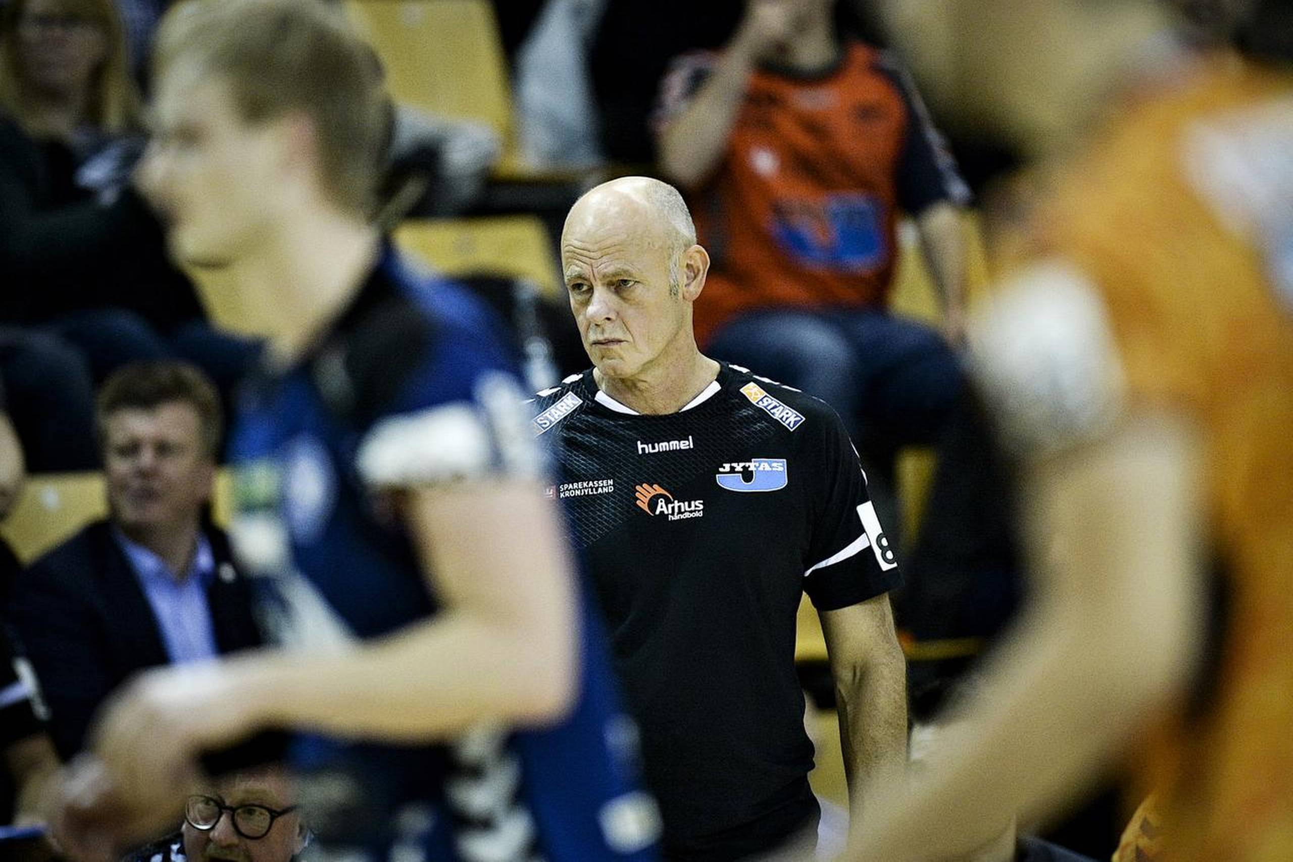 Cheftræner Erik Veje Rasmussen, Århus Håndbold, da Århus Håndbold lørdag tog imod Mors-Thy Håndbold./ritzau/Ernst van Norde.