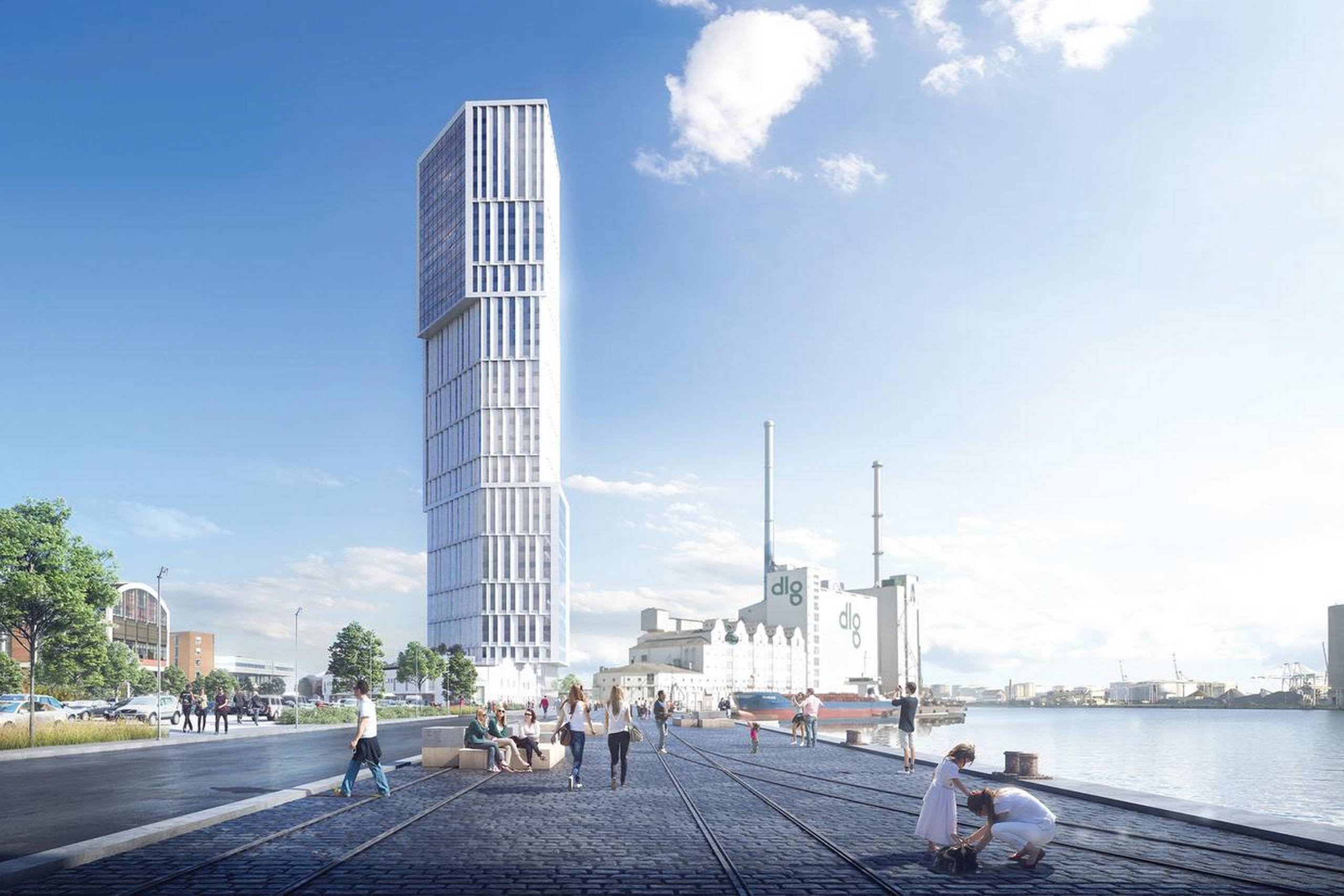 Et nyt højhus ved Mindet skal være 36 etager og 144 meter. Illustration: C. F. Møller