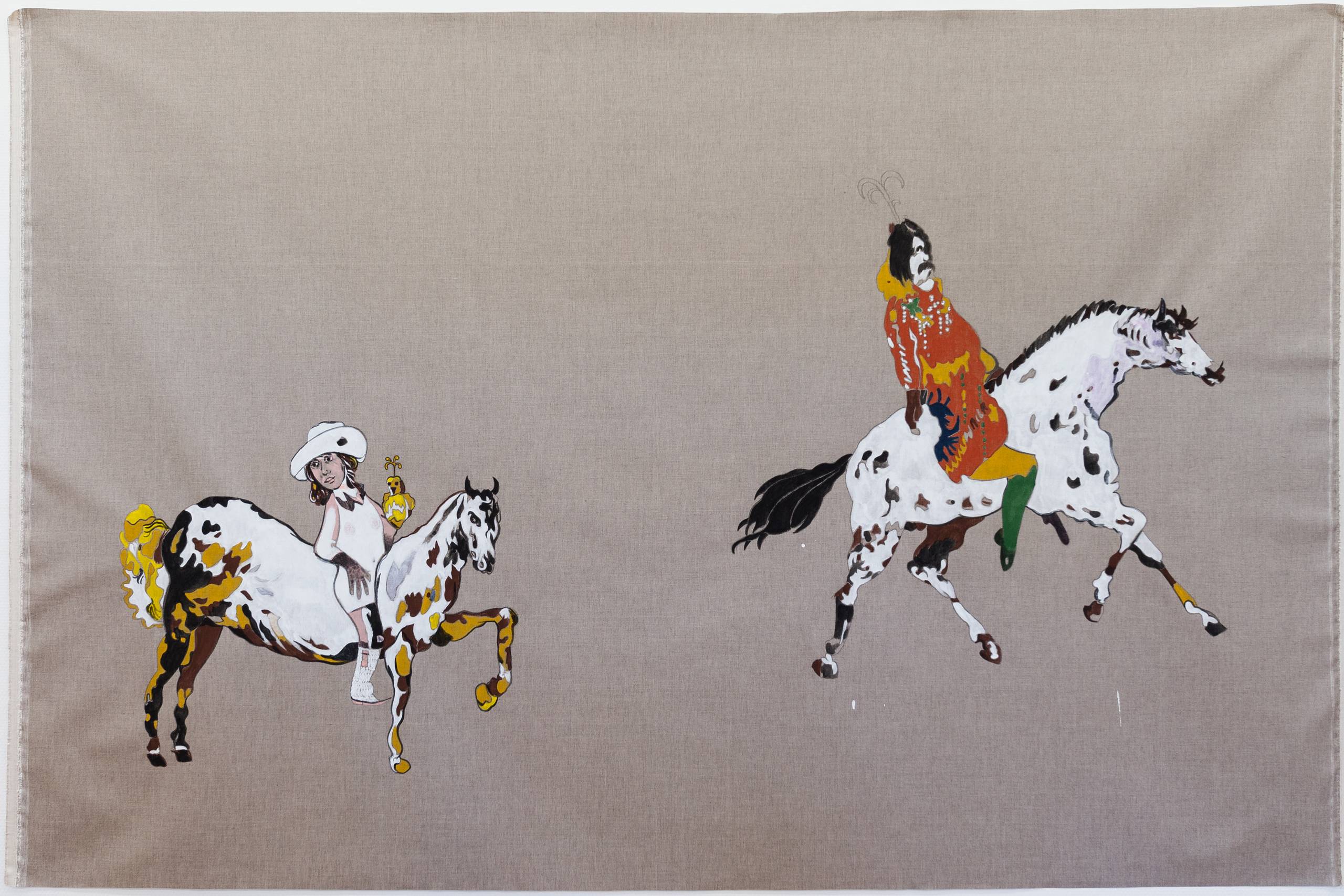 Kaspar Oppen Samuelsen: Uden titel, limfarve på ugrunderet lærred. Foto: Kurt Nielsen/Viborg Kunsthal