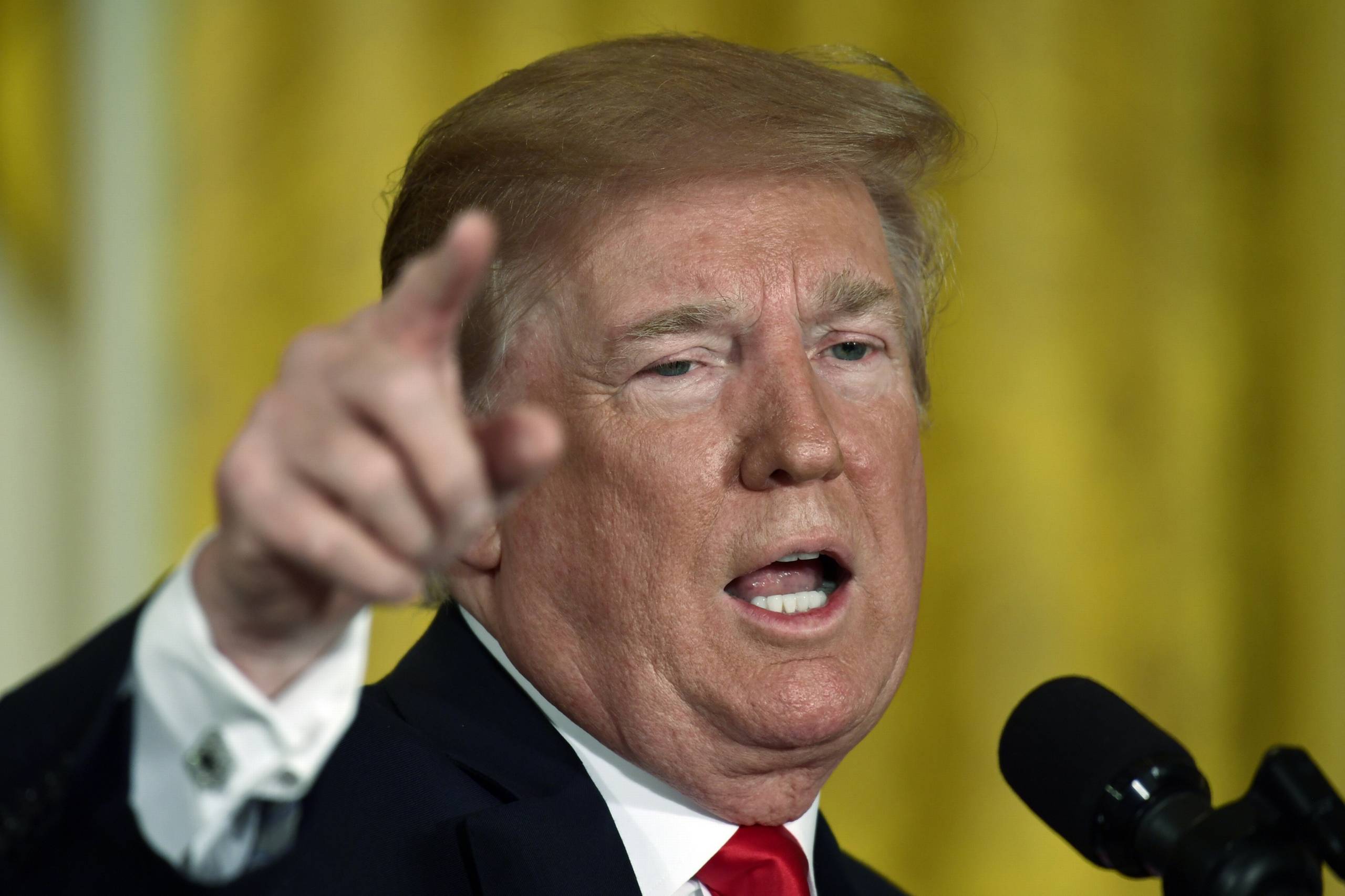 Donald Trump ved en pressebriefing i Det Hvide Hus mandag. Foto: AP/Susan Walsh