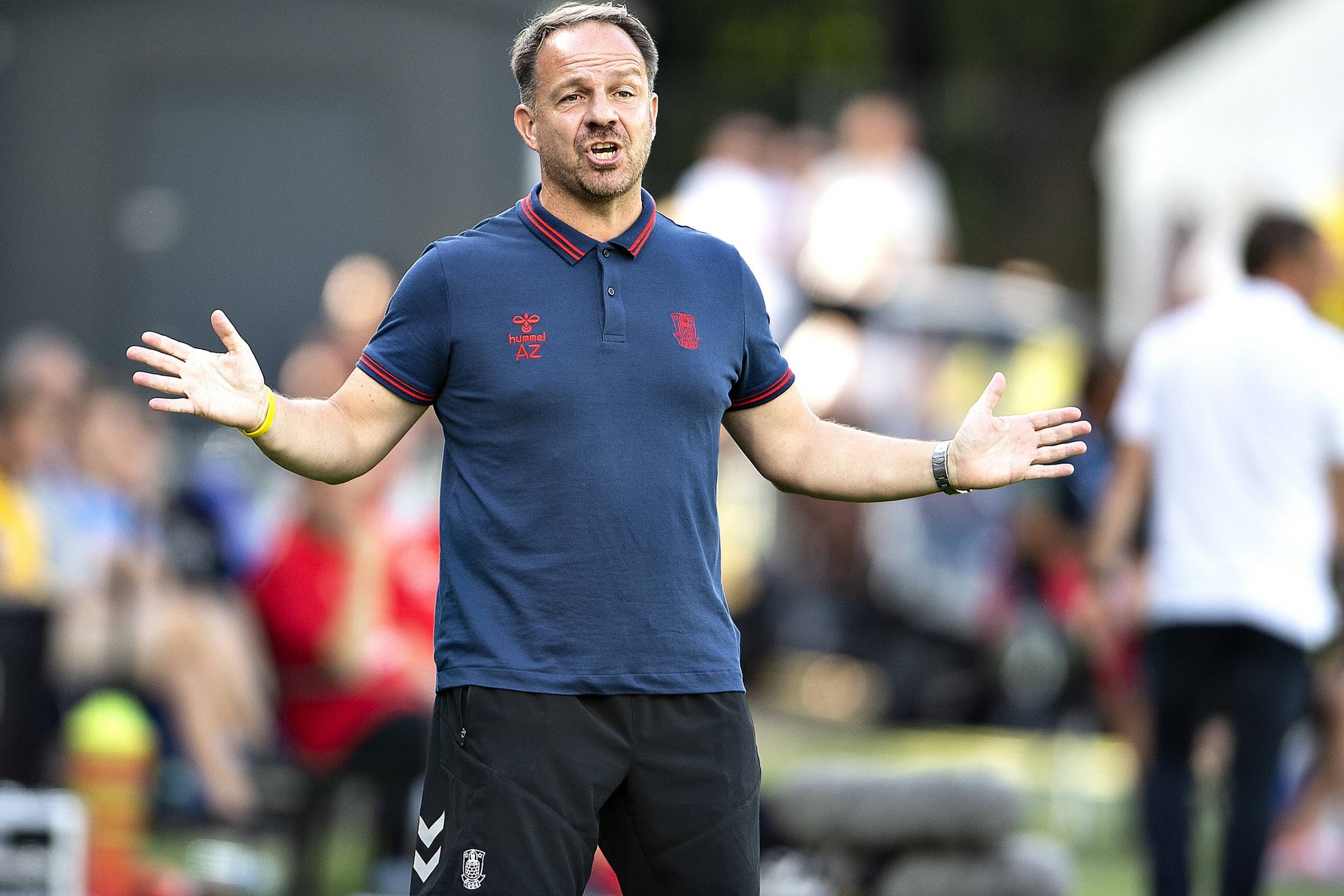 Brøndbys cheftræner Alexander Zorniger i Superliga-kampen under søndagens kamp mellem Hobro IK og Brøndby IF. Foto. Ritzau Scanpix/Henning Bagger