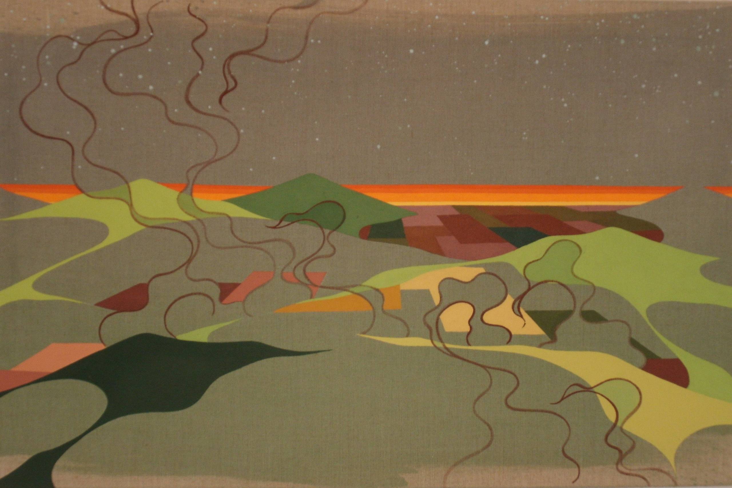 Eske Kath: ”Vanishing Point”, 2018, akryl på hørlærred, 75 x 120 cm