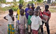 Sydsudanesiske børn i Arua-distriktet i Norduganda. Sydsudan har været i borgerkig siden landet løsrev sig fra Sudan. Krigen har udløst en enorm migrantstrøm, som Uganda især har taget sig af. Foto: Adelle Kalakouti/AP
