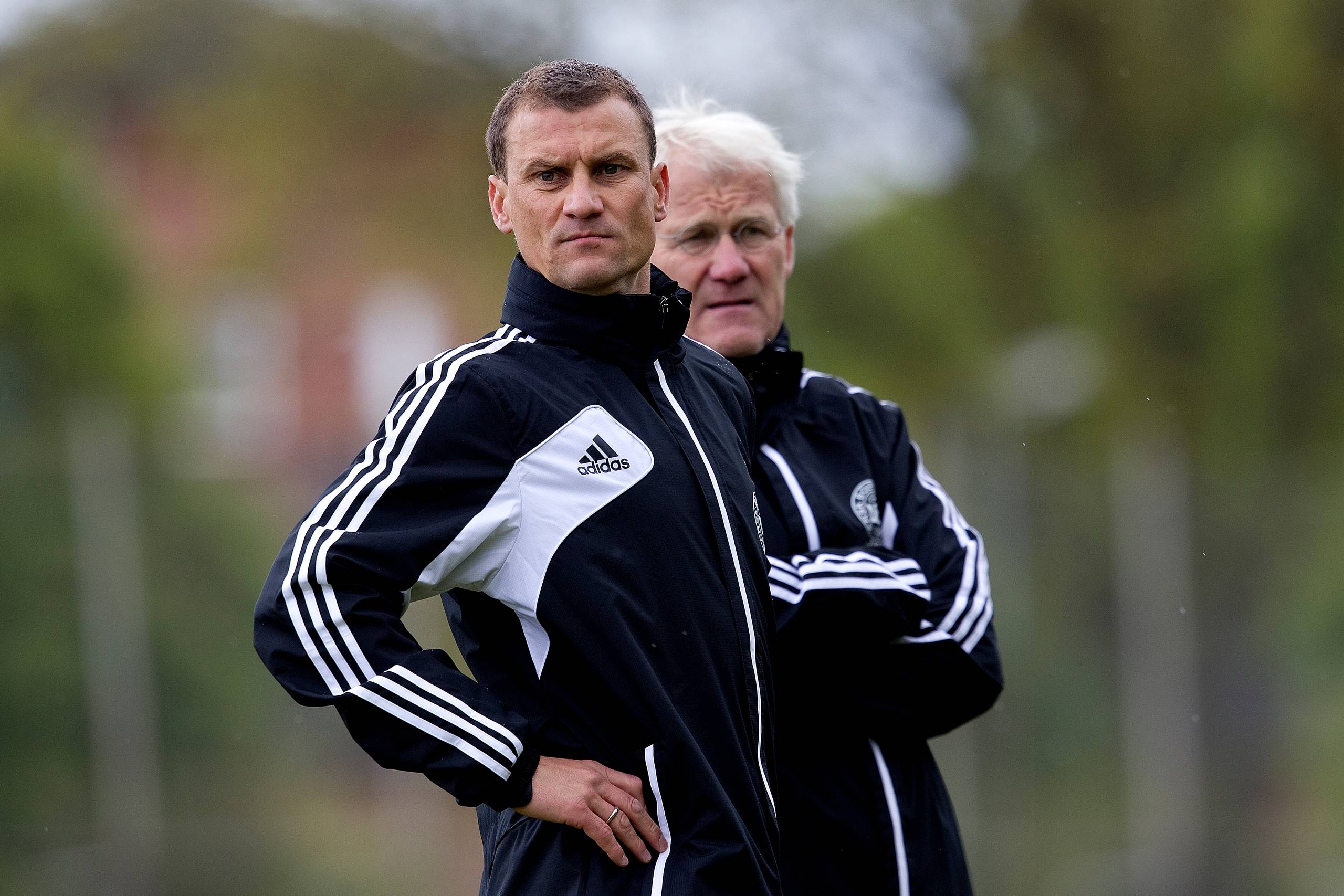 Ebbe Sand og Morten Olsen har i to omgange arbejdet sammen på det danske landshold. Foto: Finn Frandsen