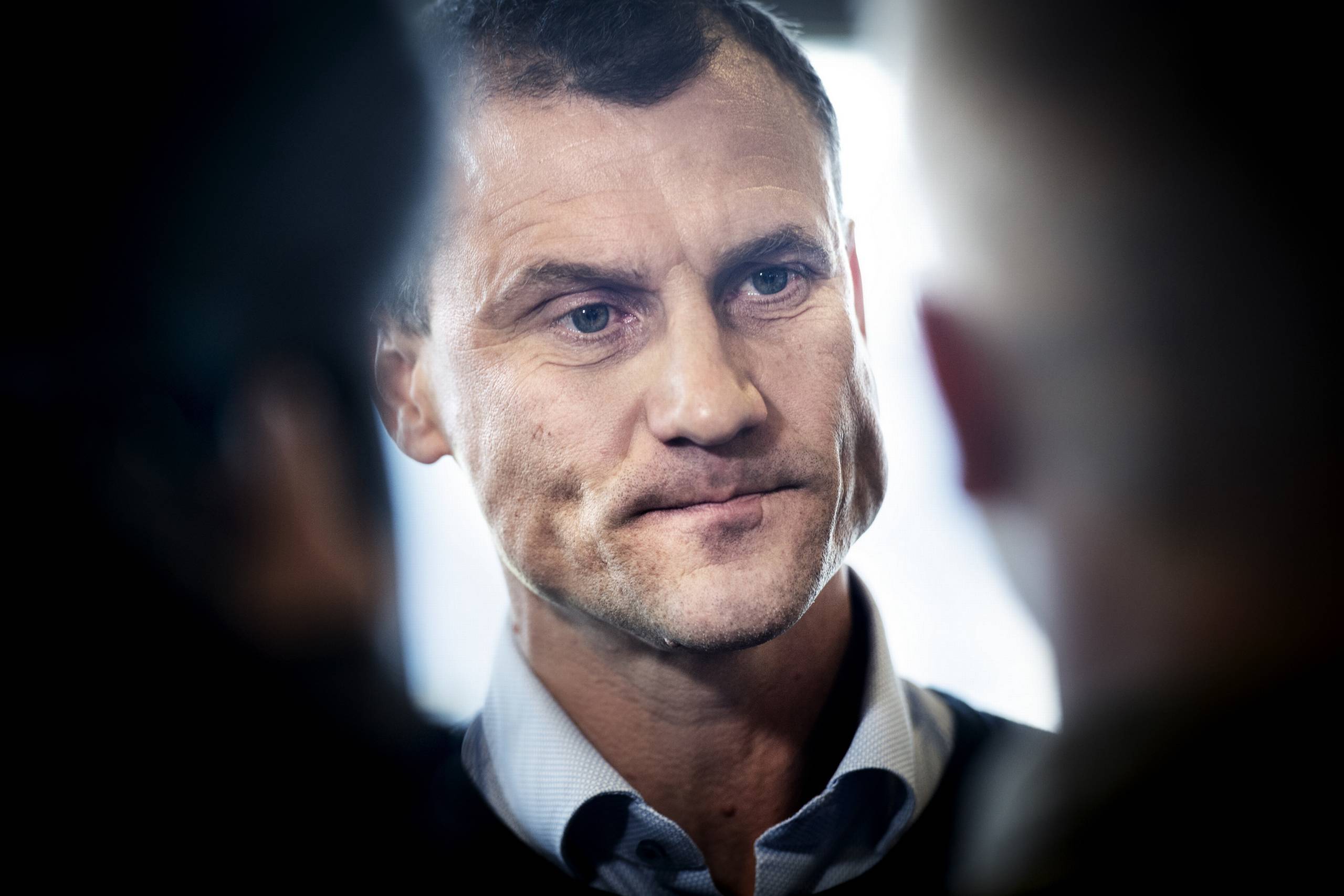 Sportsdirektør i Brøndby IF Ebbe Sand ved dagens pressemøde efter fyringen af Zorniger. Foto: Liselotte Sabroe/Ritzau Scanpix