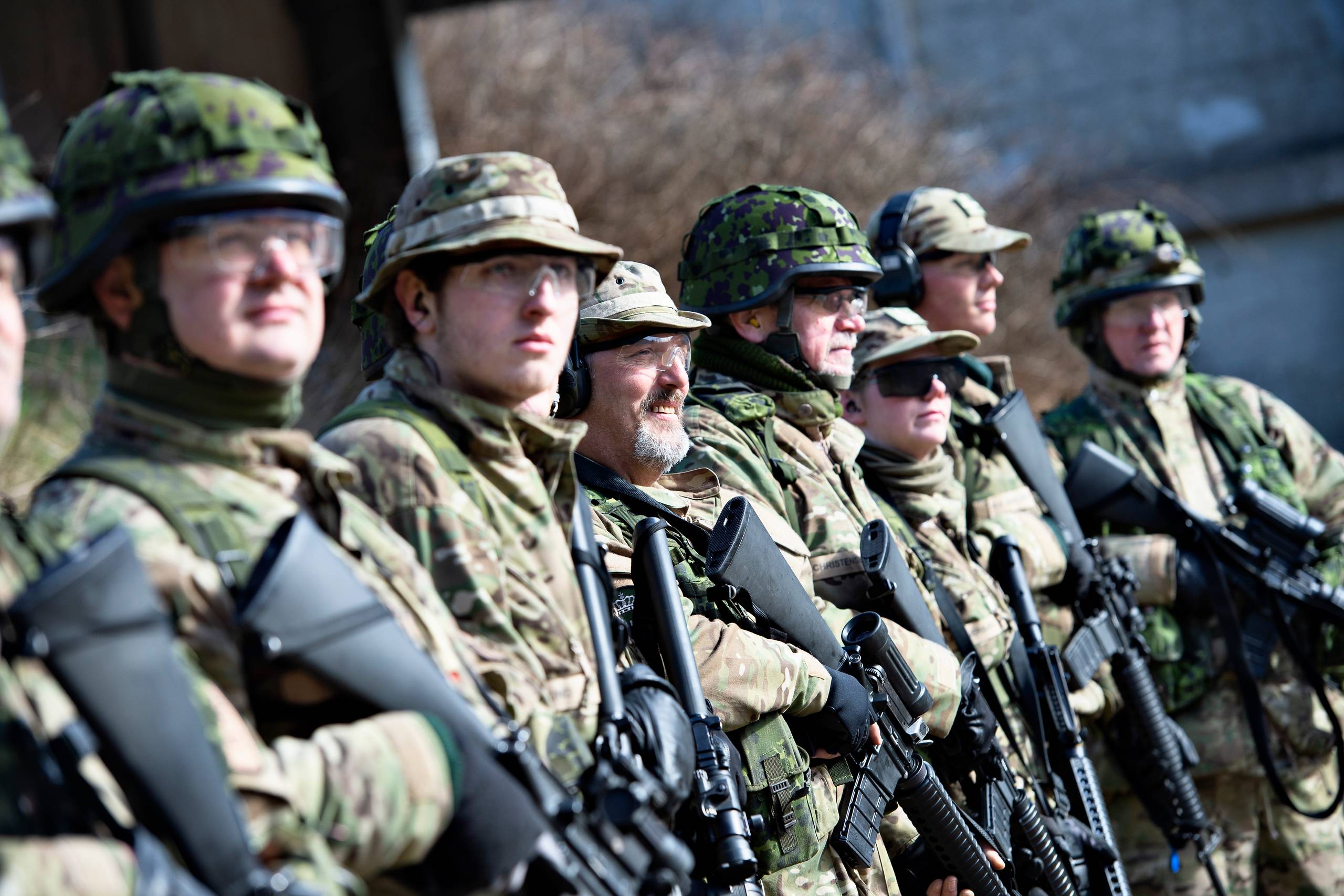Hjemmeværnskompagni Frederikshavn på skydeøvelse uden for Frederikshavn den 23. marts 2019. Foto: Henning Bagger/Ritzau Scanpix