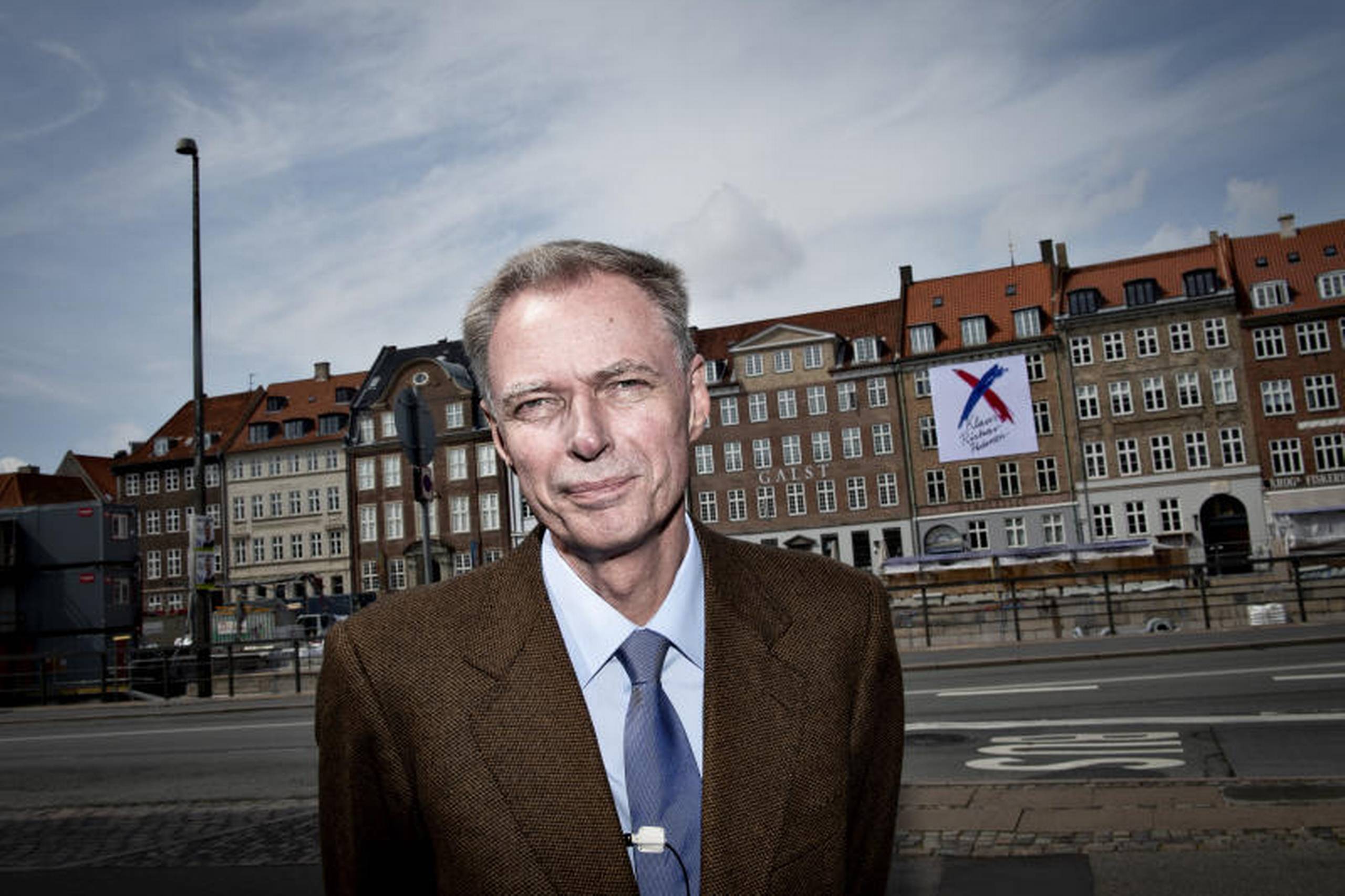 To dage før plakater må hænges op i hele landet får Københavnerne den første valgplakat fra Partiet Klaus Riskær Pedersen torsdag den 9. maj 2019.. Foto: Liselotte Sabroe/Ritzau Scanpix