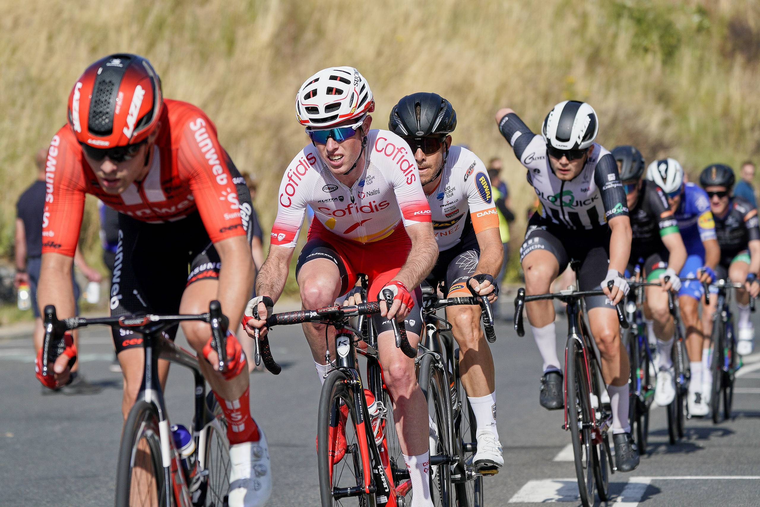     Jesper Hansen Cofidis Solutions Crédits under linjeløbet ved DM i landevejscykling, i Esbjerg søndag den 30. juni 2019. Foto: Claus Bonnerup/Ritzau Scanpix  