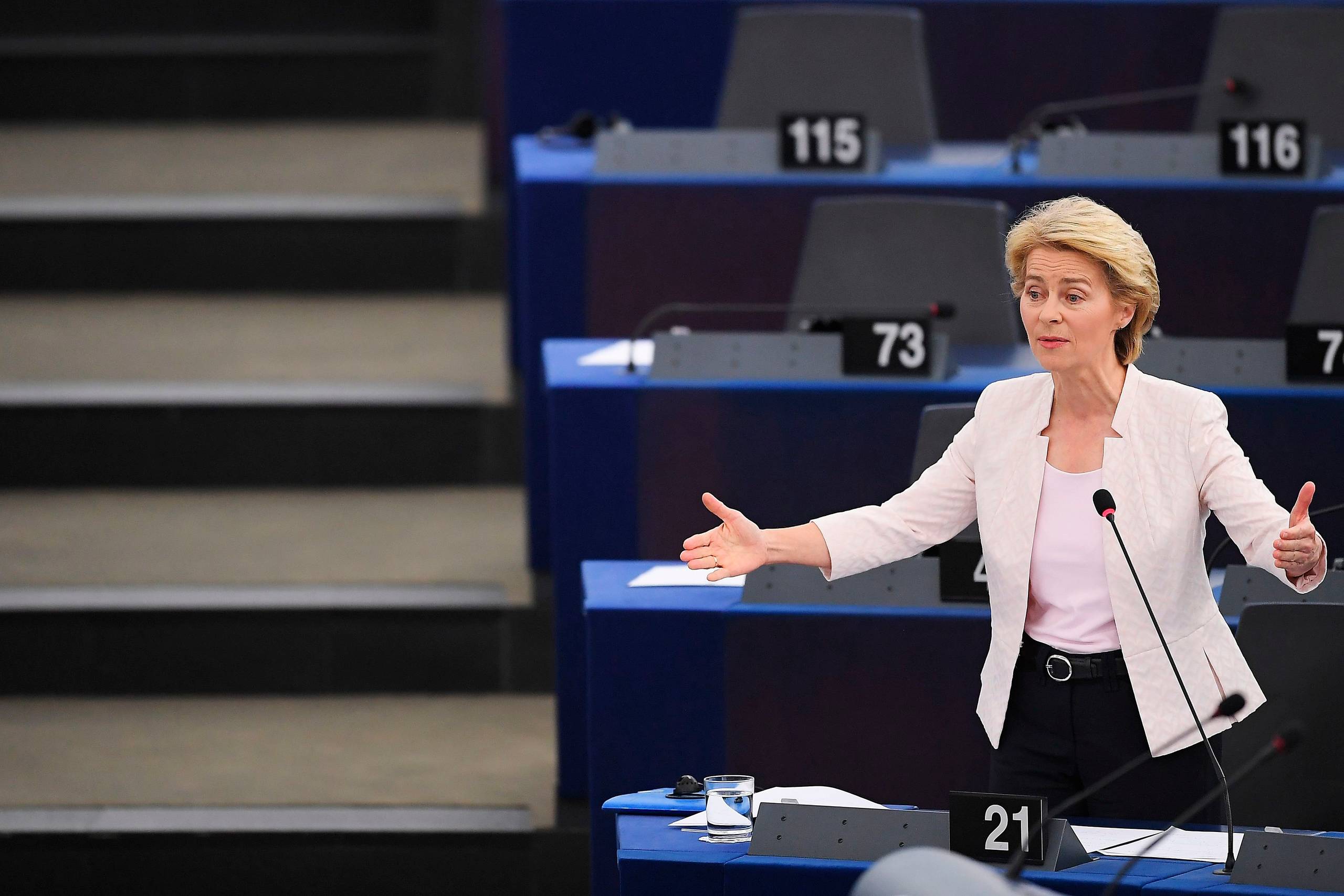 
Ursula von der Leyen under dagens tale. Foto:  FREDERICK FLORIN / AFP
  