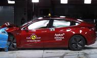 Den nye Tesla Model 3 får ikke alene fem stjerner, men henter også det hidtil bedste resultat blandt de biler, som Euro NCAP har testet. Foto: Euro NCAP