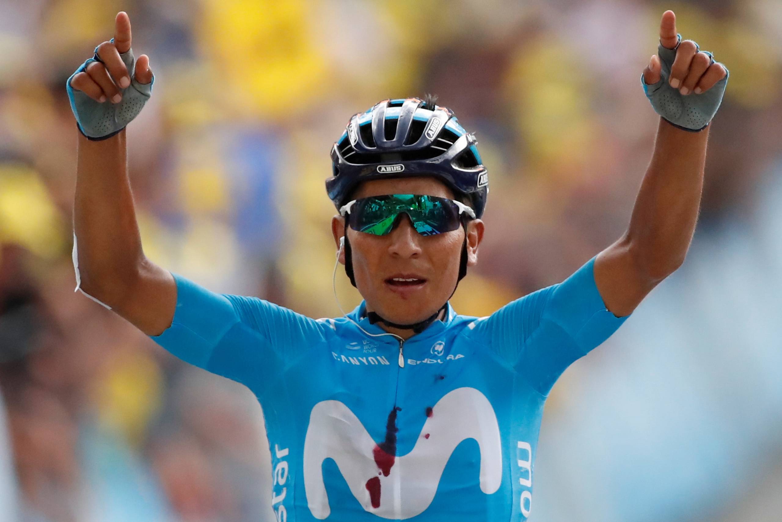 Nairo Quintana vandt 18. etape i årets Tour de France. REUTERS/Christian Hartmann
  