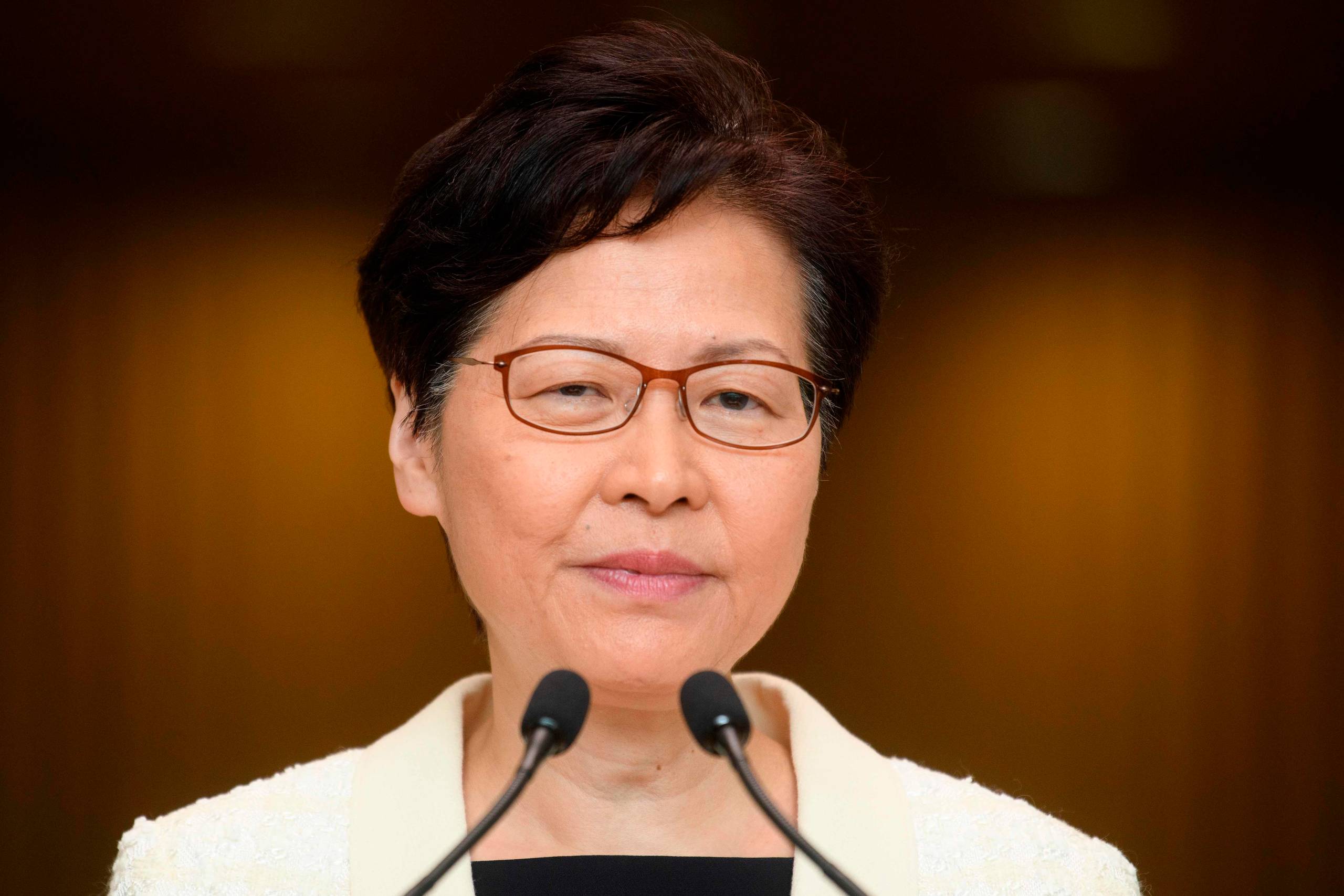 Hongkongs politiske leder, Carrie Lam. Foto: Anthony Wallace/AFP