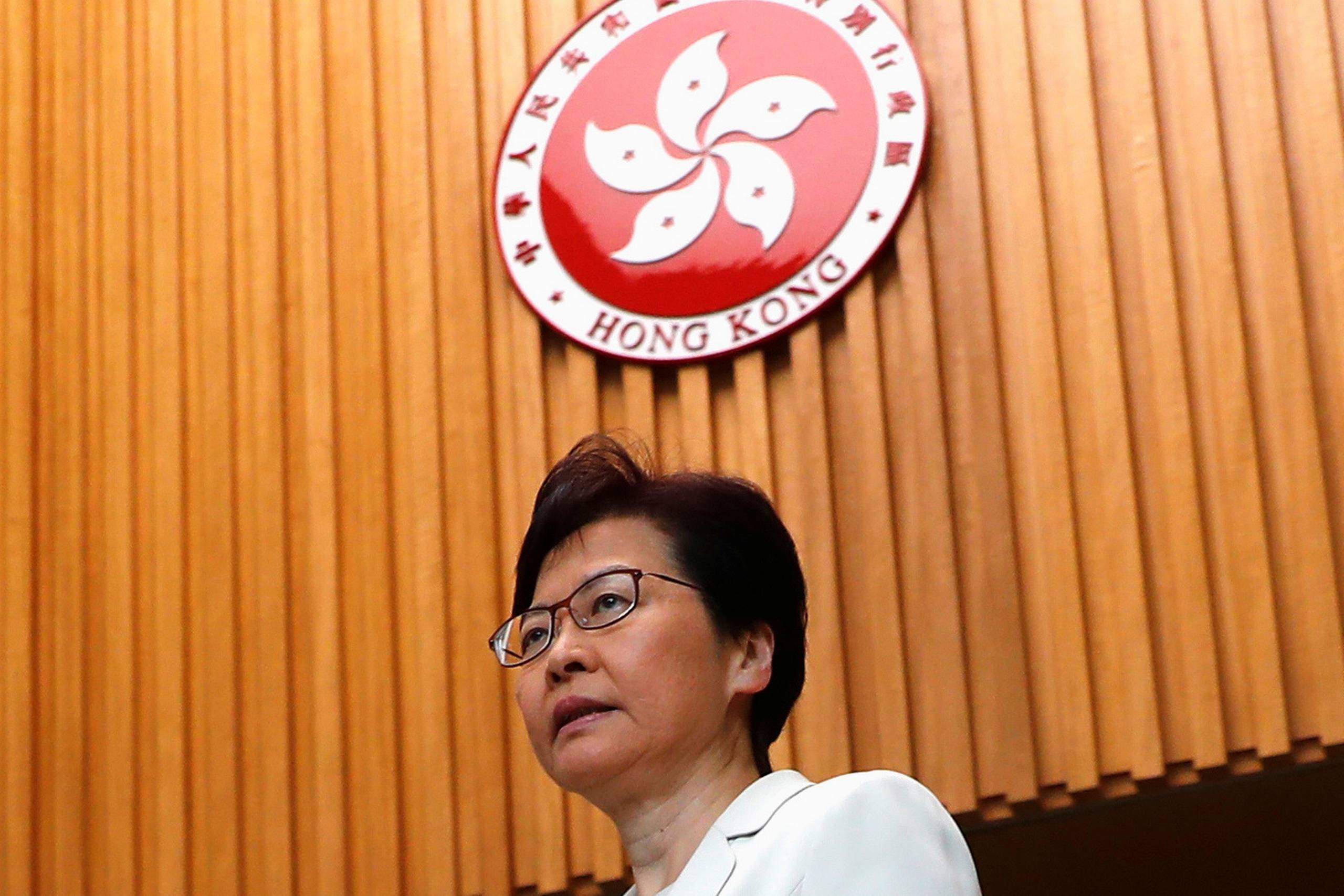 Hongkongs leder, Carrie Lam. Foto: Kai Pfaffenbach