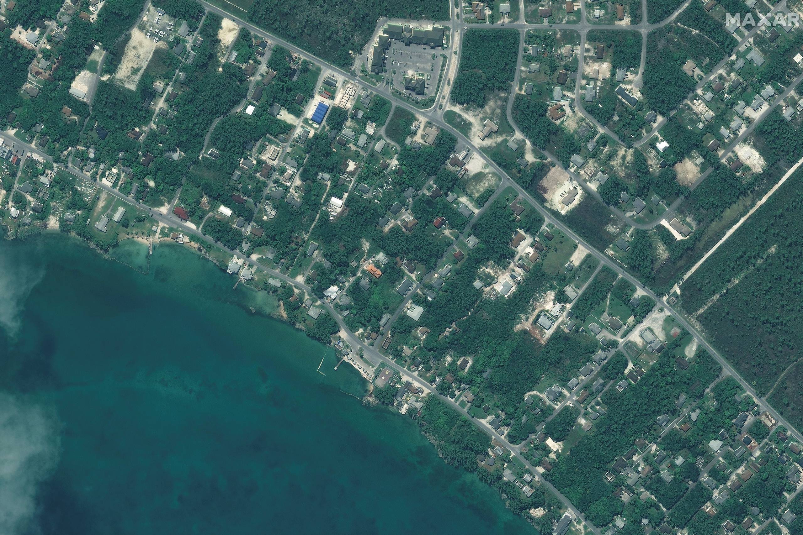 Et udsnit af det nordvestlige Marsh Habour på øen Great Abaco Island i Bahamas. Foto: Reuters