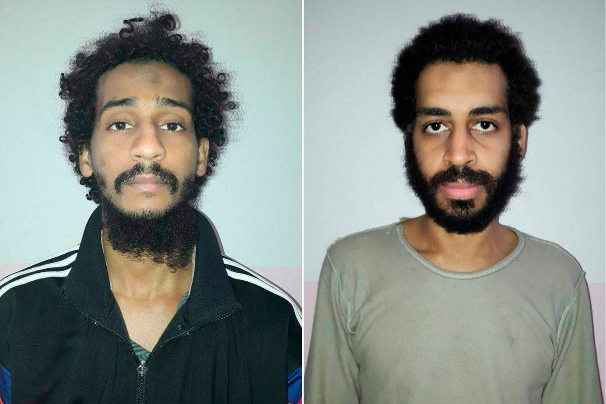 De to islamiske krigere El Shafee el-Sheikh og Alexanda Kotey menes udleveret til USA af de kurdiske styrker. Foto: Syrian Democratic Forces/AFP