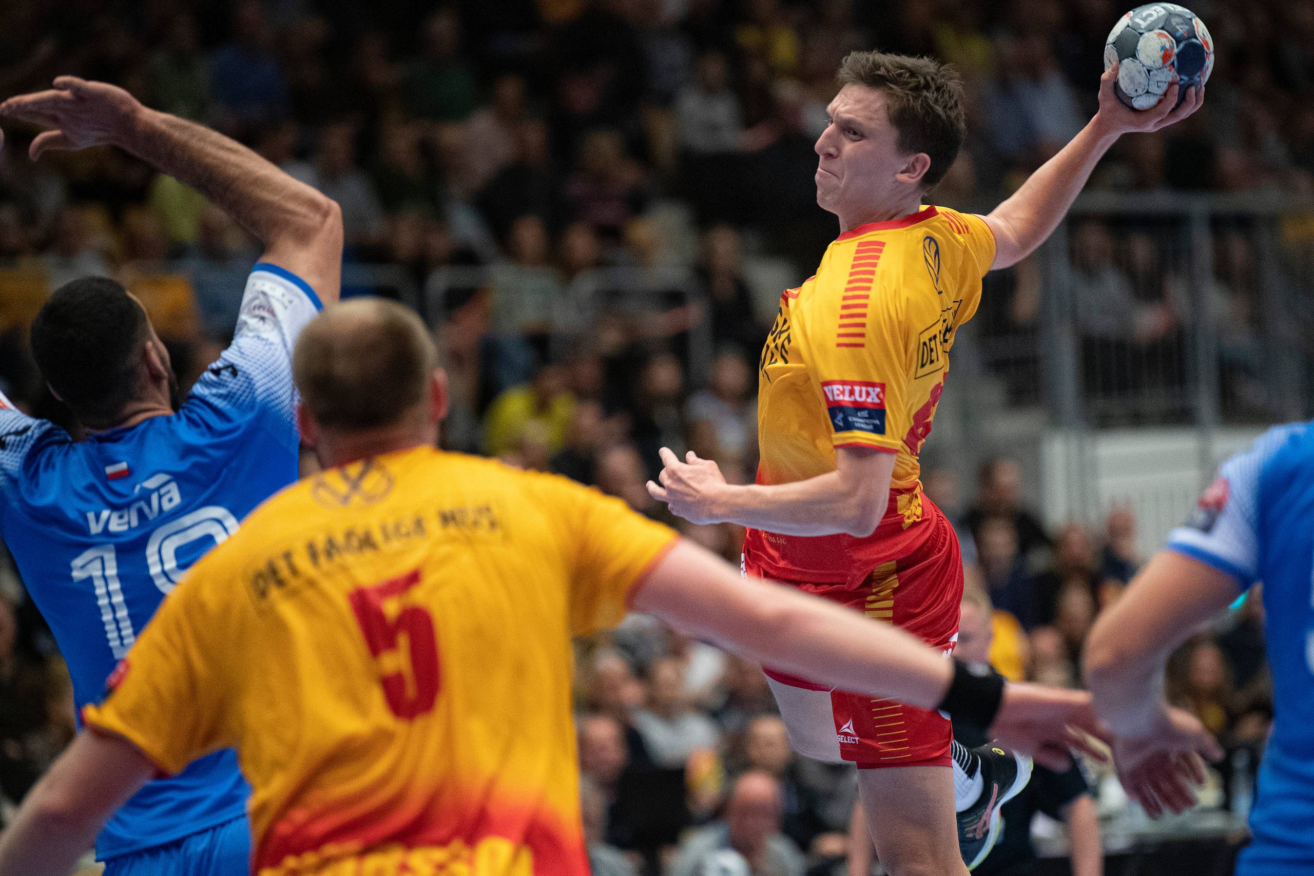 Lasse Møller er blandt de mest scorende spillere i den danske herrehåndboldliga med lidt over syv scoringer per kamp. Foto: Claus Fisker/Ritzau Scanpix