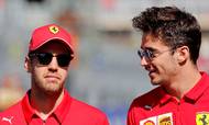 Sebastian Vettel (tv.) og Charles Leclercs forhold virker anstrengt. Gang på gang er de oppe at toppes over radioen under løbene. Foto: Maxim Shemetov/Reuters/Ritzau Scanpix