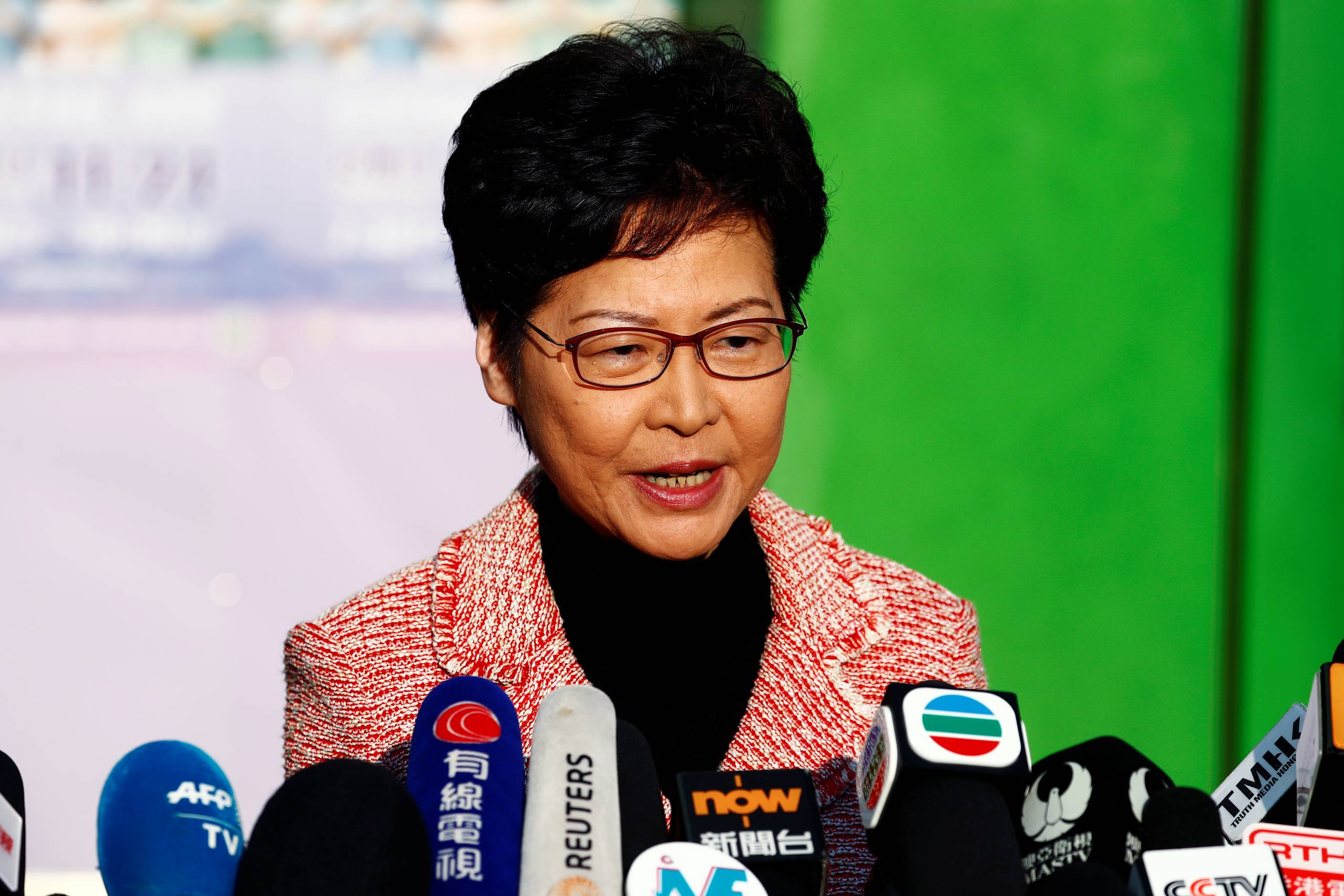 Hongkongs regeringsleder, Carrie Lam. Foto: Thomas Peter/Ritzau Scanpix