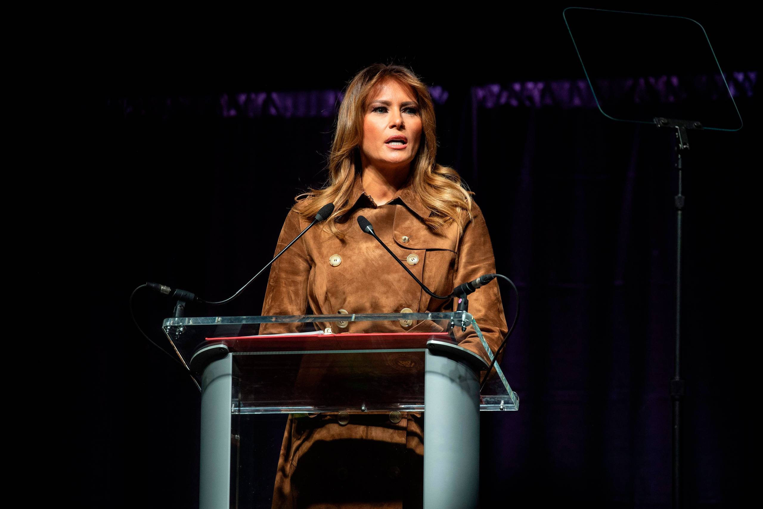 USA's førstedame, Melania Trump, ved et arrangement for unge i storbyen Baltimore. Foto: Nicholas Kamm/AFP