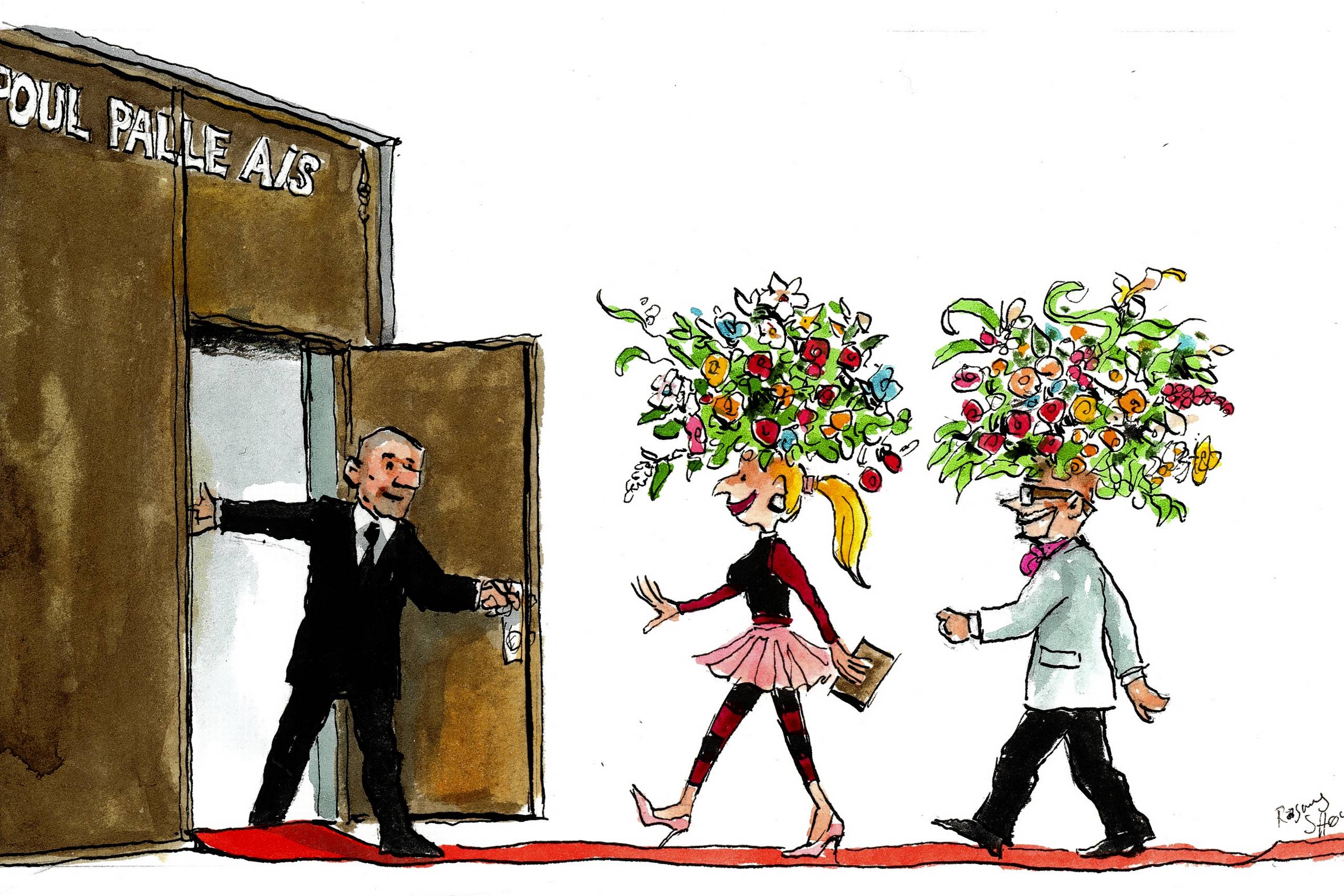 Lige nu er forretninger og virksomheder meget hårdt ramt af coronakrisen. Men midt i det hele er der også nye døre, der åbner for dem, der viser initiativ og har nye ideer. Arkivtegning: Rasmus Sand Høyer.