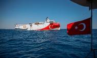 Efterforskningsfartøjet "Oruc Reis" er hjørnestenen i Tyrkiets forsøg på at finde nye gasfelter i det østlige Middelhav. Det er jævnligt i aktion og giver anledning til ballade i forhold til Grækenland. Foto: AP