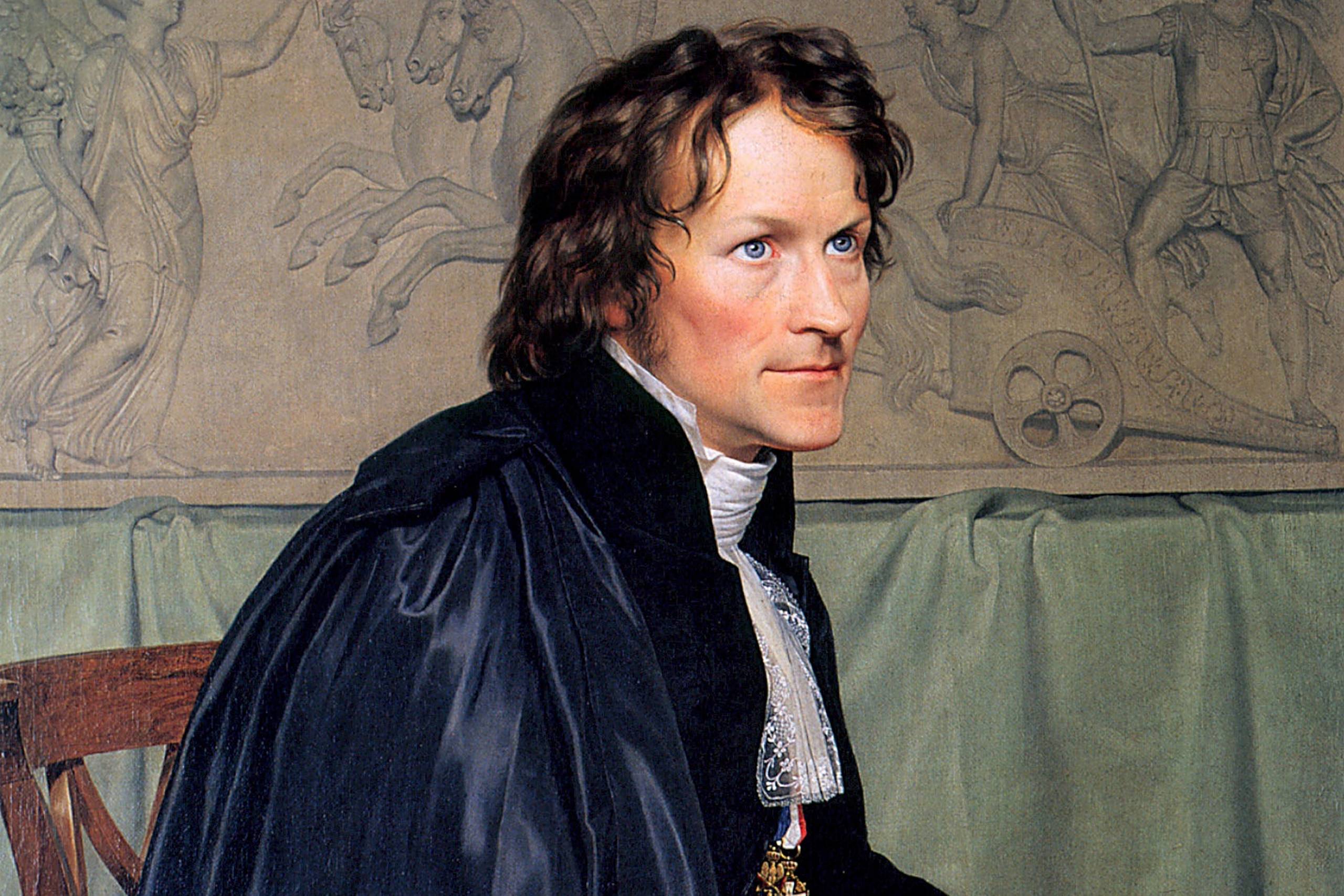 Den store guldaldermaler C.W. Eckersberg afbildede Bertel Thorvaldsen i San Luca Akademiets ordensdragt i 1814, mens Thorvaldsen boede i Rom.