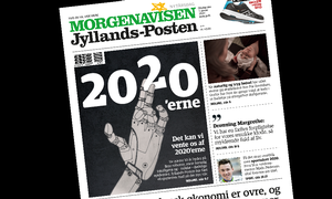 Da Jyllands-Posten udkom nytårsmorgen 2020 markeredes det nye årti på forsiden. En tegnet robothånd havde fat i overskriften »2020’erne«.