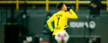 Jadon Sancho slog Dortmunds sejr fast i tillægstiden. Foto: Leon Kuegeler/Reuters