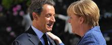 Den tidligere franske præsident Nicolas Sarkozy skal i fængsel, og snart er det – et anderledes udramatisk – farvel til Tysklands Angela Merkel. De konservative kræfter i Europa, der i sin tid grundlagde det europæiske fællesskab, er lidt stækkede for tiden. Arkivfoto: Philippe Wojazer/AP