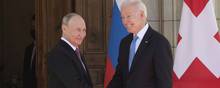 Ruslands præsident, Vladimir Putin (tv), og den amerikanske præsident, Joe biden, har afsluttet deres topmøde i Villa La Grange i Geneve. Foto: Saul Loeb/Ritzau Scanpix