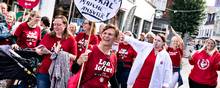 Sygeplejersker landet over har de seneste to måneder demonstreret for bedre løn. Foto: Henning Bagger/Ritzau Scanpix