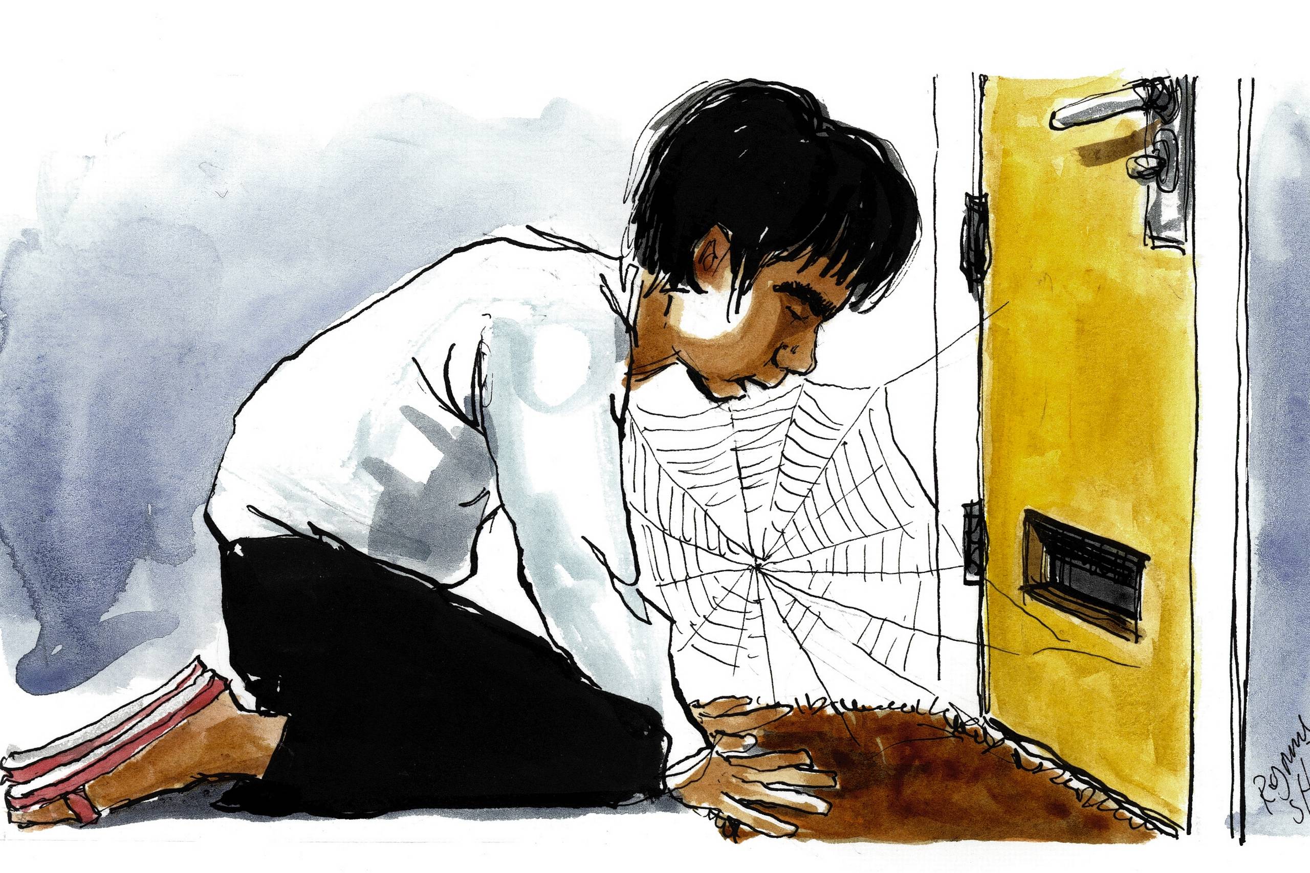 Det, som engang var det stolte danske postvæsen med røde jakker og en venlig hilsen, er nu en blåbleg, serviceløs oplevelse, skriver Reimer Bo Christensen. Arkivtegning: Rasmus Sand Høyer