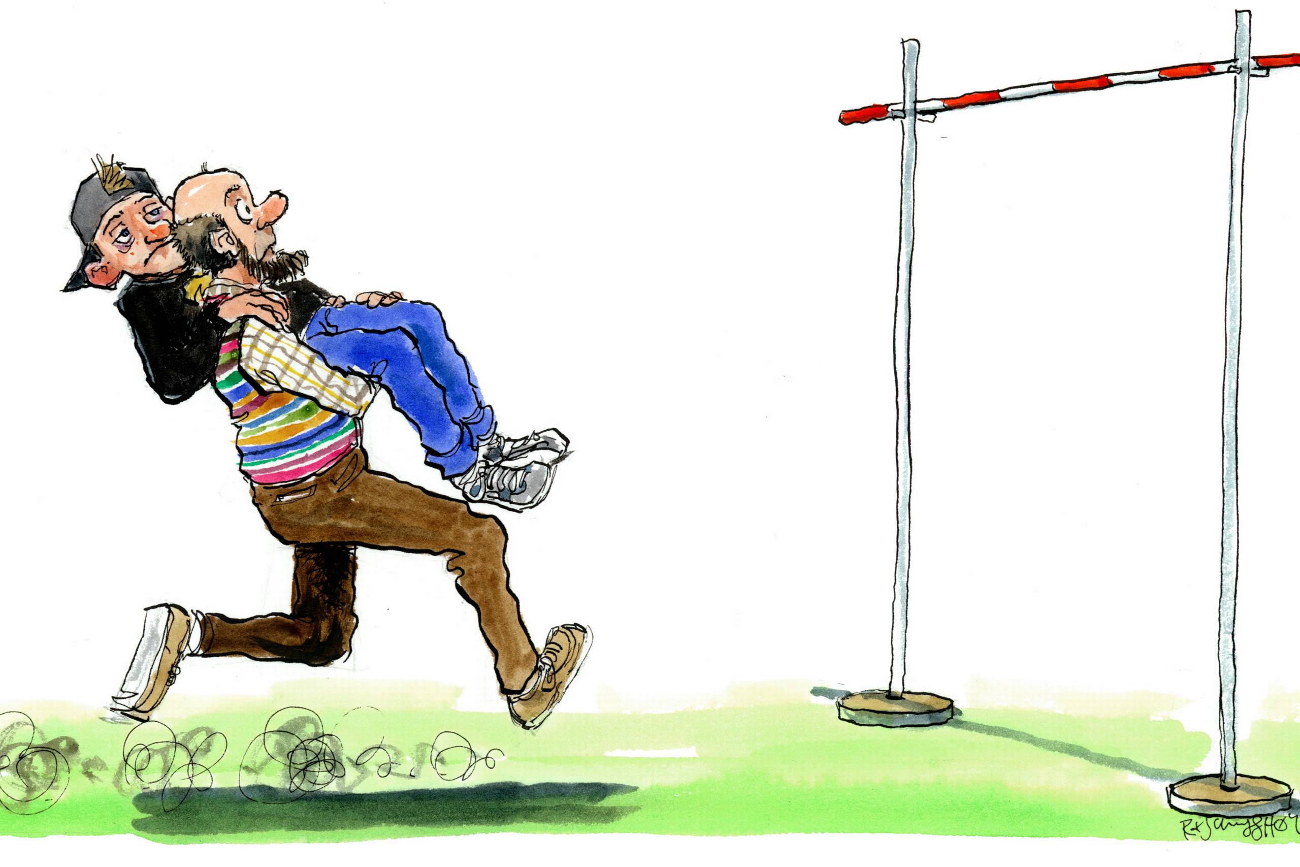 Tidsånden hævder, at når du ikke er vinderen, eller præsterer på eliteniveau, er du automatisk en taber. Selv om fakta er, at du bare er helt almindelig, gennemsnitlig og normal. Hvilket engang var en dyd i sig selv, men altså ikke i dagens samfund, skriver Emilia van Hauen. Arkivtegning: Rasmus Sand Høyer