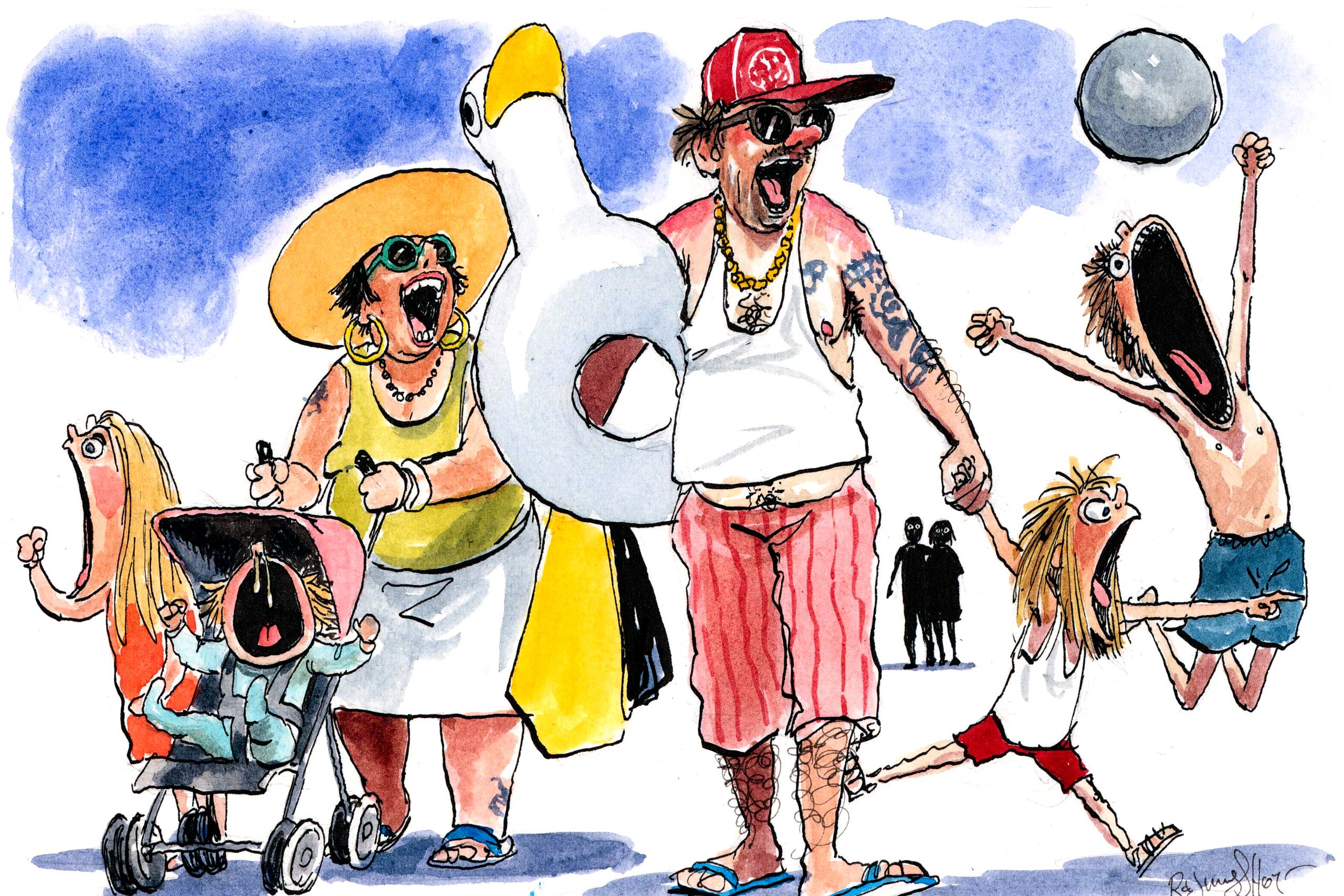 Feriepengesystemet bør afskaffes, da danskerne selv skal kunne bestemme, hvornår de vil holde ferie, uden at skulle trækkes igennem borger.dk og et feriepengesystem, der i yderste konsekvens kan ende med at beslaglægge folks redeligt tjente penge, skriver indlæggets forfattere. Arkivtegning: Rasmus Sand Høyer