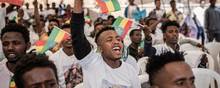 Mange af de nye rekrutter til Etiopiens Nationale Forsvarsstyrker har ladet sig inspirere af premierminister Abiy Ahmeds udmelding om at tage til fronten. Foto: Amanuel Sileshi/AFP