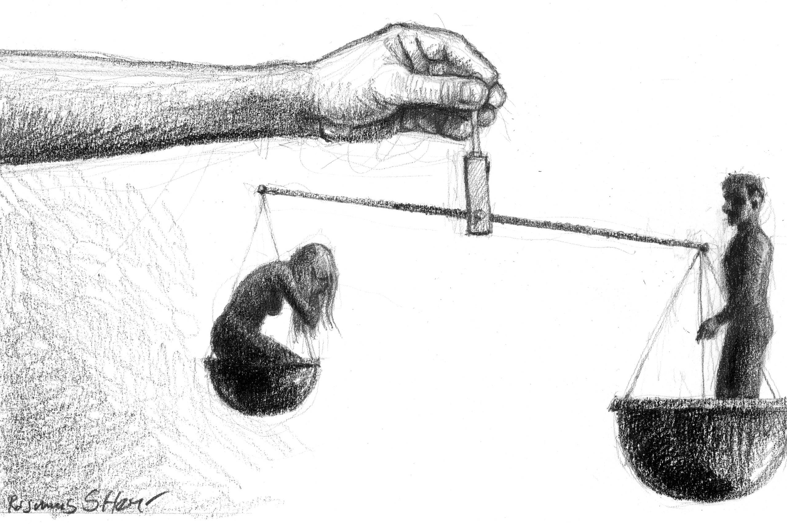 Jo tættere relationen er, jo mindre tilbøjelig er offeret til at anmelde voldtægten. Arkivtegning: Rasmus Sand Høyer.