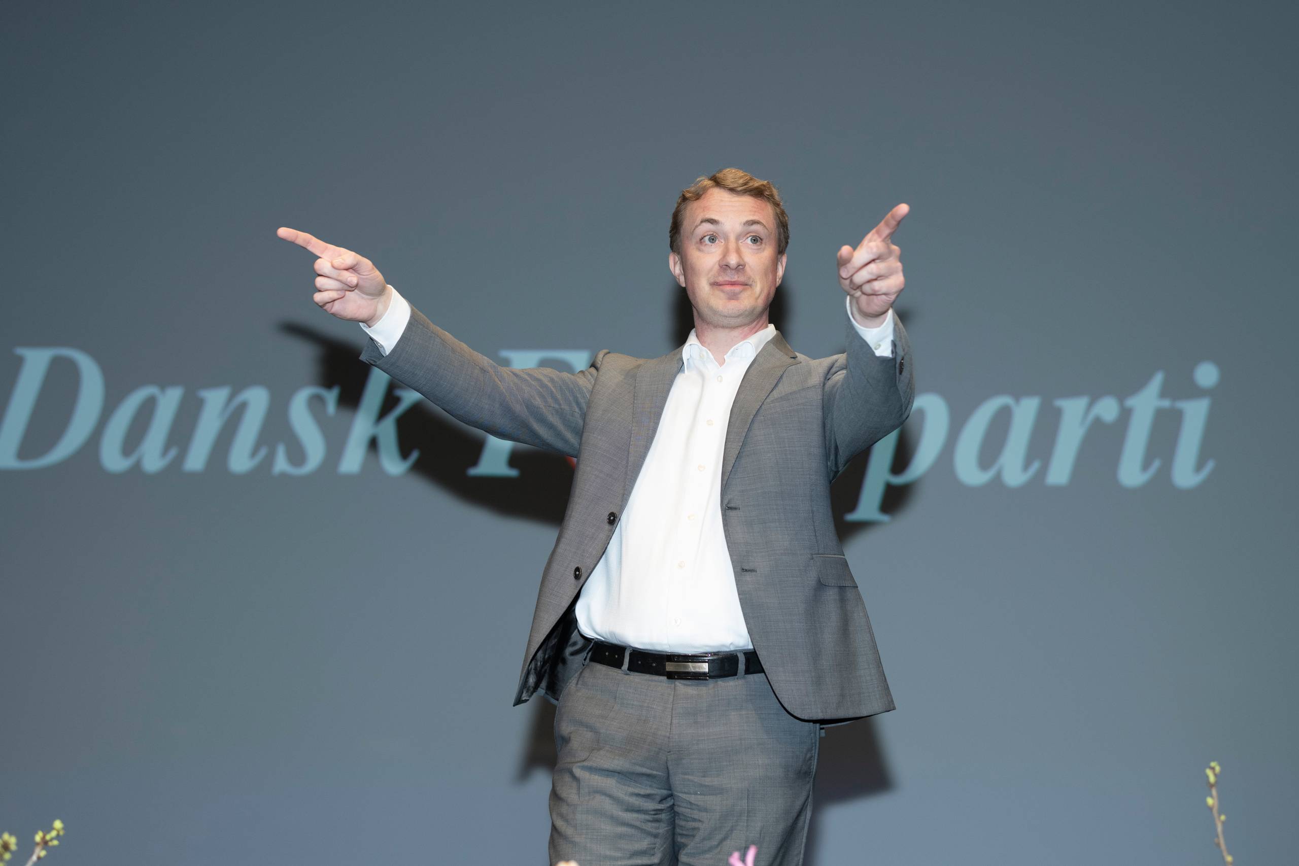 Morten Messerschmidt vandt sikkert i første afstemningsrunde med godt 60 procent af stemmerne, da Dansk Folkeparti søndag valgte ny formand på et ekstraordinært årsmøde i Herning. Foto: Mads Andreas Frost