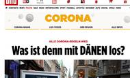 Det tyske medie Bild er et af de udenlandske medier, der har skrevet om Danmarks lempelse af coronarestriktioner. Foto: Screendump fra Bild.