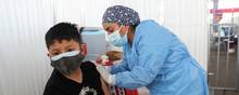 Debatten om coronavacciner til børn er gældende verden over. Her er det i Peru, hvor man mandag begyndte at vaccinere 5-11-årige. Foto: REUTERS/Sebastian Castaneda