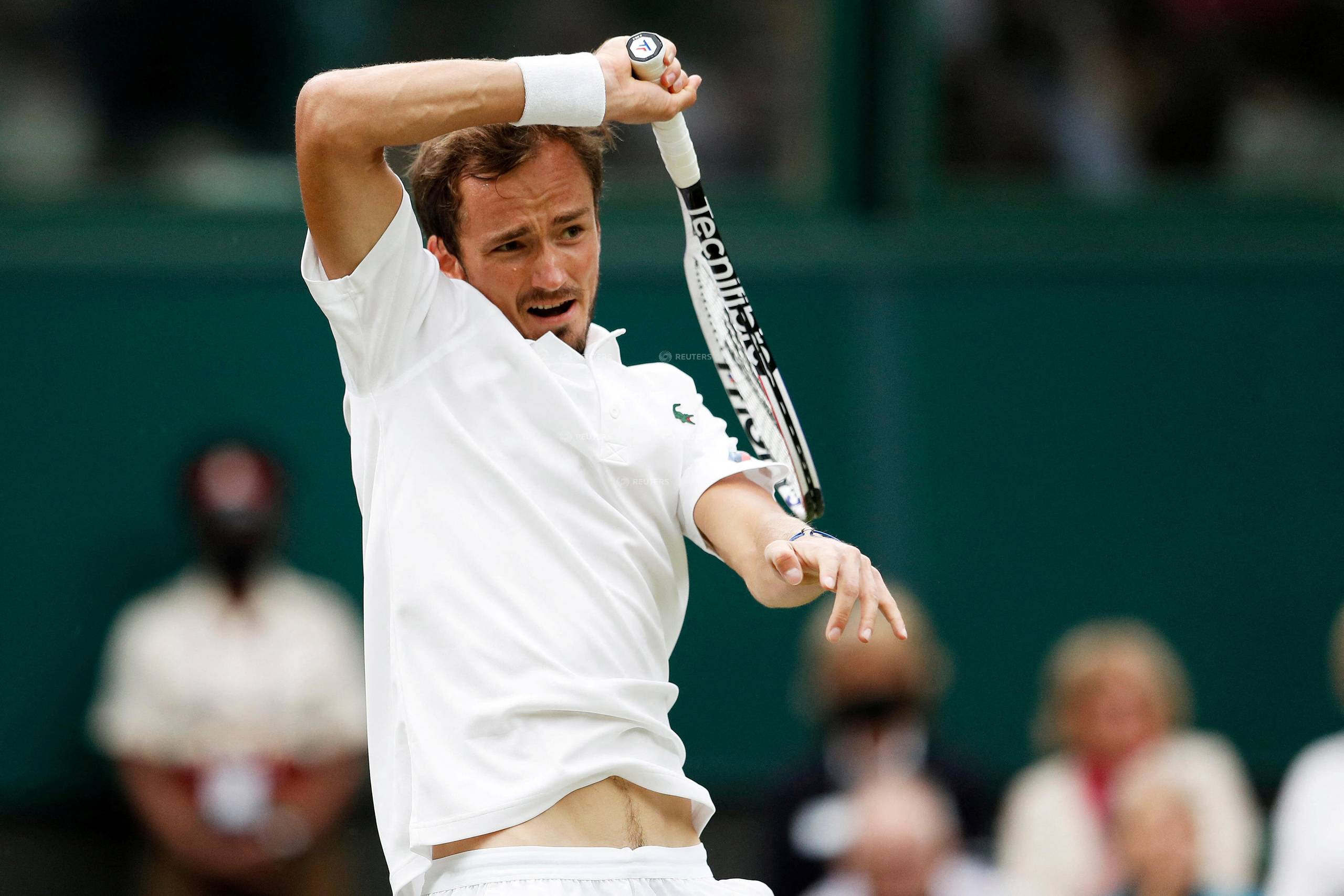 Russiske Daniil Medvedev, der er nummer et i verden, kan ikke stille op i Wimbledon i år. Foto: Peter Nicholls/Reuters 