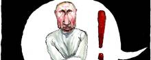 Alle store skurke sammenlignes med Hitler - også Vladimir Putin. Tegning: Rasmus Sand Høyer