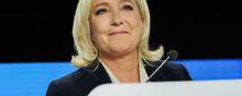 Le Pen snakkede også selv om en sejr, selv om hun erkendte nederlaget. Foto: Thomas SAMSON / AFP)