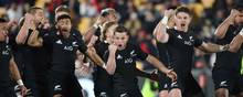 Det ikoniske newzealanske rugbylandshold All Blacks har vundet VM tre gange. Arkivfoto: MICHAEL BRADLEY/AFP