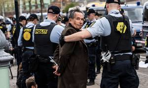 Forfatteren Carsten Jensen var blandt de anholdte, da politiet i maj anholdt i omegnen af 60 demonstranter ifm. en klimademonstration i København. Foto: Anthon Unger