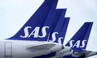 SAS' passagerfly står parkeret i Københavns Lufthavn Kastrup på grund af den aktuelle strejke blandt luftfartselskabets piloter.