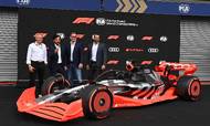 Audi præsenterede fredag en plan om at træde ind i Formel 1 i 2026. Til lejligheden var der også udstillet en bil. Men det er endnu uvist hvilket hold der kommer til at samarbejde med Audi. Foto: John Thys/AFP